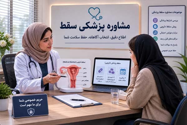 مشاوره پزشکی سقط جنین 09218571452 به صورت آنلاین و تلفنی با بهترین متخصصان زنان و زایمان. بررسی عوارض، راهنمایی دارویی و پاسخ به سوالات شما